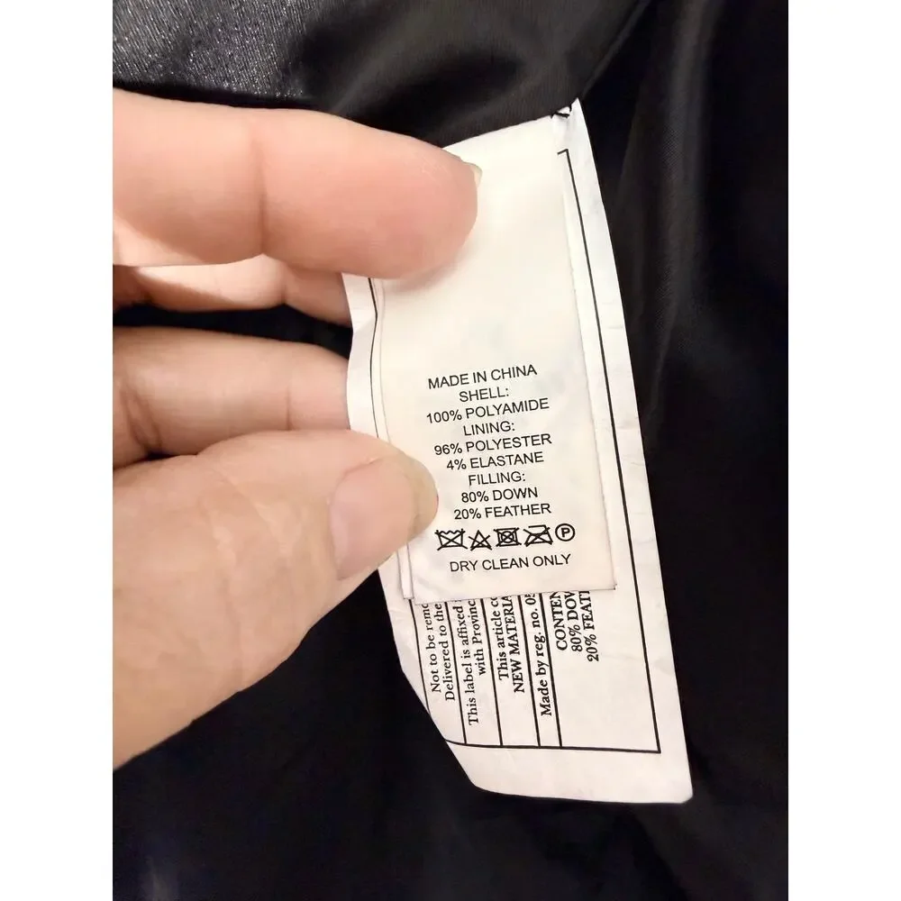 Kate Spade New York down puffer Jacket Size 14 NWOT Peplum Black Womens